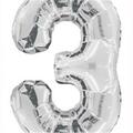 Anagram 26 in. Number 3 Silver Super Shape Foil Balloons 88597